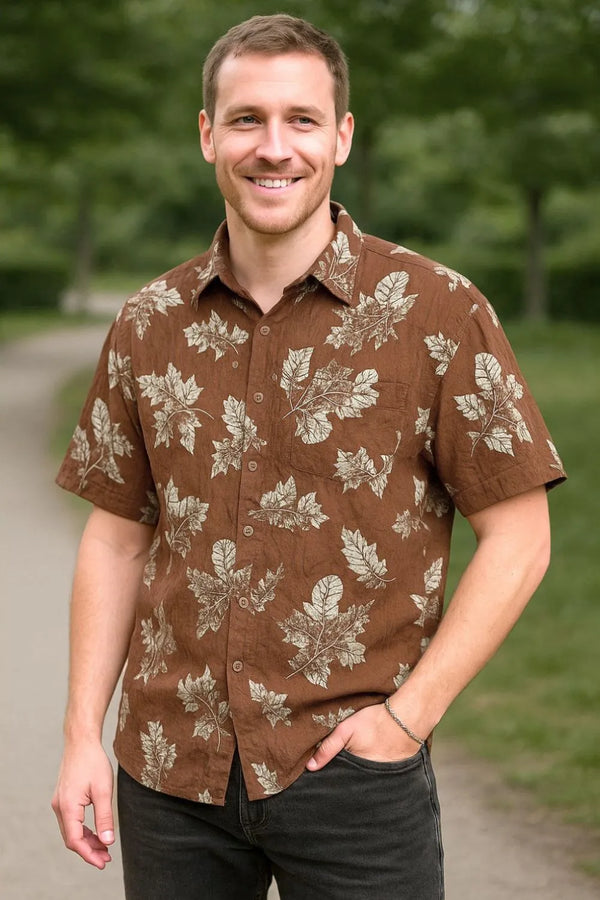 Men's Printed Oversized Button-Down Shirt